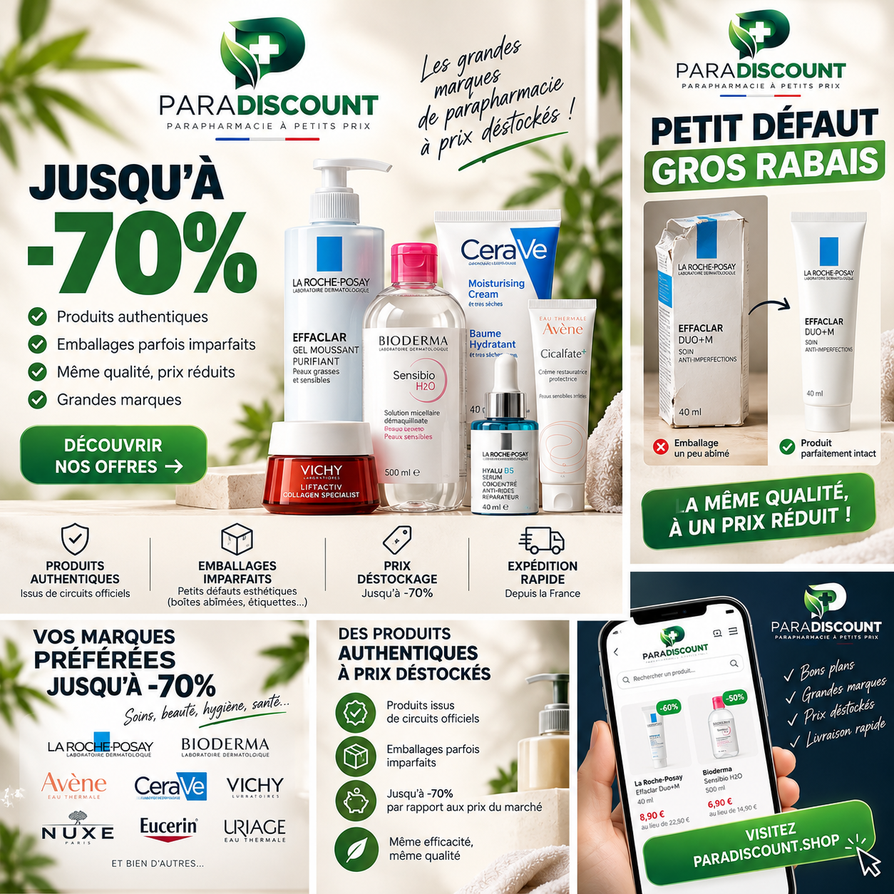Pourquoi ParaDiscount : produits authentiques, emballages imparfaits, prix déstockés